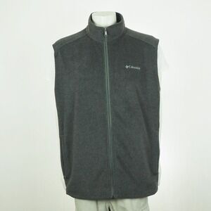 New Columbia Cathedral Peak II Fleece Jacket Vest Mens 2XLT 2XT Gray Full-Zip
